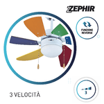 Ventilatore-da-Soffitto-Zephir-Multicolore-con-Luce-e-6-Pale