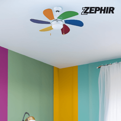 Ventilatore-da-Soffitto-Zephir-Multicolore-con-Luce-e-6-Pale
