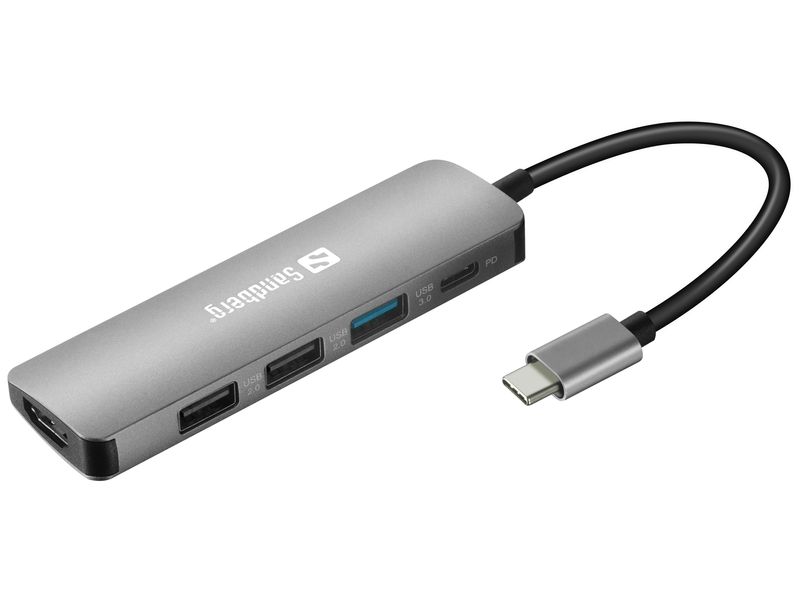 Sandberg-USB-C-Dock-HDMI-3xUSB-PD-100W