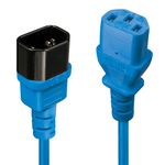 Lindy 30470 cavo di alimentazione Blu 0,5 m Accoppiatore C14 Accoppiatore C13 (0.5M IEC EXTENSION - CABLE IEC C14 TO IEC