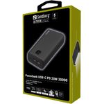 Sandberg-Powerbank-USB-C-PD-20W-30000-Ioni-di-Litio-30000-mAh-Nero