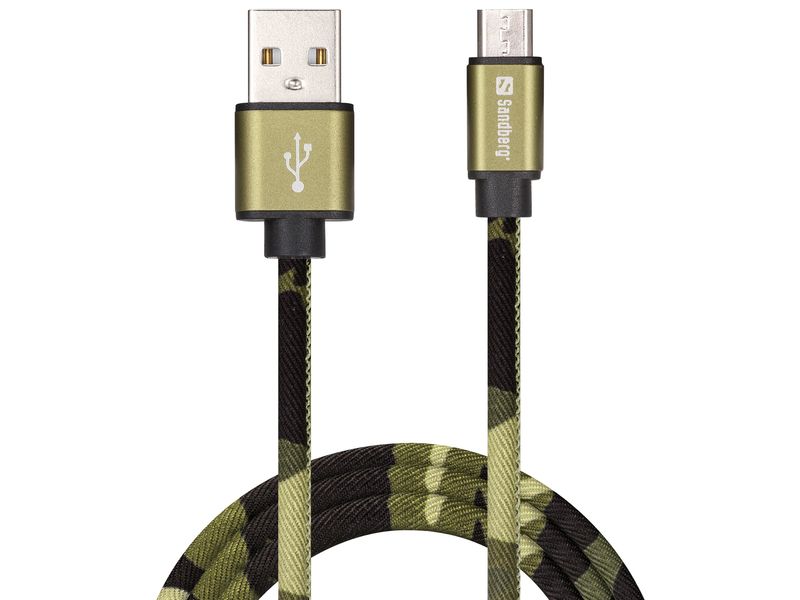 Sandberg-MicroUSB-Green-Camouflage-1m