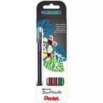 Pentel Hybrid Dual Metallic Pack de 4 Boligrafos de Bola con Tinta Gel Brillante - Punta 1mm - Trazo 0.5mm - Colores Bri