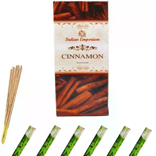 120x Bastoncini incenso cannella 6 pacchetti profumo ambiente aroma purifica