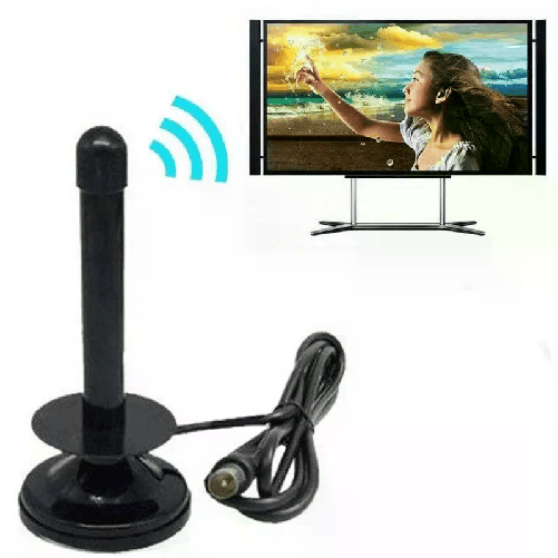 Antenna portatile calamitata DVB-T auto casa camper cavo 1,5M segnale TV 25 dB