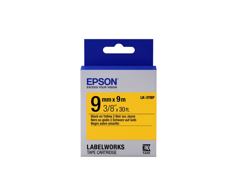 Epson-Nastro-fondo-Pastello-Giallo-per-testo-Nero-9-9-LK-3YBP