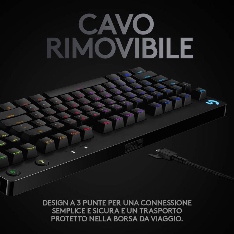 Logitech-G-PRO-TKL-Tastiera-Gaming-Meccanica-con-Switch-GX-Blue-e-RGB-LIGHTSYNC