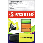 Stabolo boss mini pacchetto di 3 marcatori fluorescenti - corsa tra 2 e 5 mm - Inchiostro a base d'acqua - Antisecado -