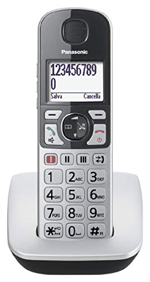 Telefono-Cordless-Panasonic-KX-TGE510JTS-con-Schermo-Retroilluminato