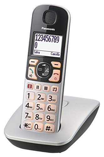 Telefono-Cordless-Panasonic-KX-TGE510JTS-con-Schermo-Retroilluminato