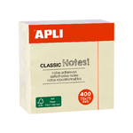 Note adesive Applite Classic 75x75mm - 400 fogli cubo - adesivo di qualità - facile da decollare - giallo