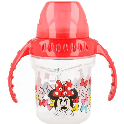 Bicchiere-antigoccia-da-viaggio-per-bambini-Minnie-tazza-biberon-250ml-impara-a-bere-con-beccuccio-ergonomico-in-silicone-con-m