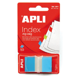 Apli Zigzag Film Indici Adesivi 45x25mm Dispenser da 50 - Facile da Applicare - Design a Zigzag - Adesivo di Qualità - Blu