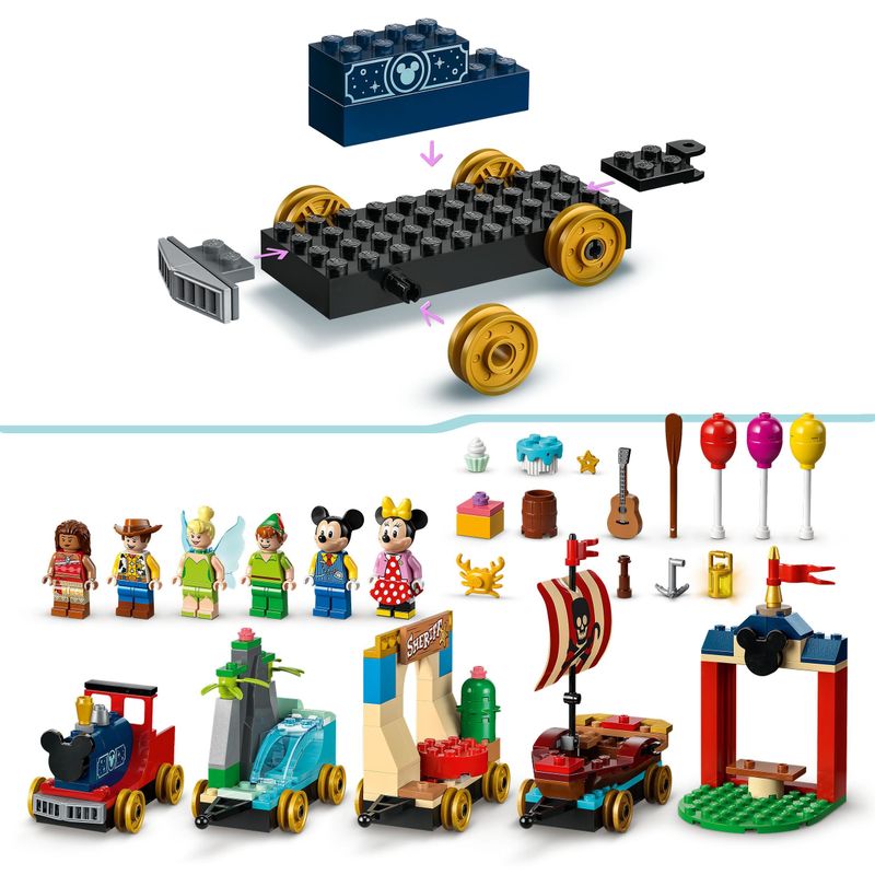 LEGO-Disney-43212-Treno-delle-Celebrazioni-Disney-100°-Anniversario-con-Carri-Giocattolo-e-Figure-di-Topolino-e-Minnie