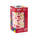 Apli Kids Rotolo da 2460 Gomme Mosaico - Adesivo a Base Acqua - Senza Solventi - Materiali 100% Riciclabili - Colori Rosso Arancio e Giallo