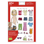 APLI Tematic Gomet Bag Dress Child - 35 Gomets - Adesivo rimovibile - Sviluppato con educatori - Standard EN -71 e FSC -