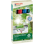 Edding 22 EcoLine marcatore permanente Punta smussata Nero, Blu, Verde, Rosso