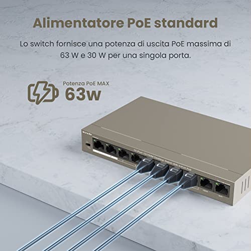 Switch-PoE-Ethernet-Tenda-10-Porte-10-100-Mbps