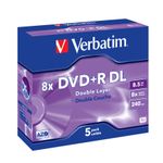 Verbatim DVD+R Double Layer 8x da 8,5 GB (pacchetto 5 unità)