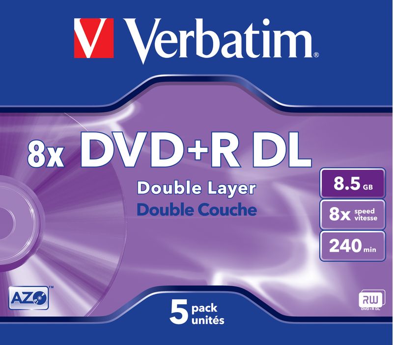 Verbatim-DVD-R-Double-Layer-8x-da-85-GB--pacchetto-5-unita-