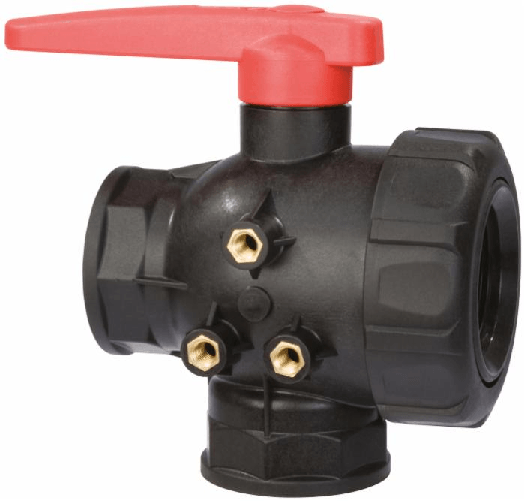 Valvola sfera 3 vie o flusso continuo G 1 1/2 Confezione da 1pz