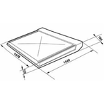 Tettuccio parapioggia universale in vetroresina misura 140x140mm Confezione da 1pz