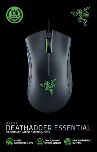 Razer-DeathAdder-Essential---Mouse-da-Gioco-Ergonomico-con-Sensore-Ottico-6400-DPI