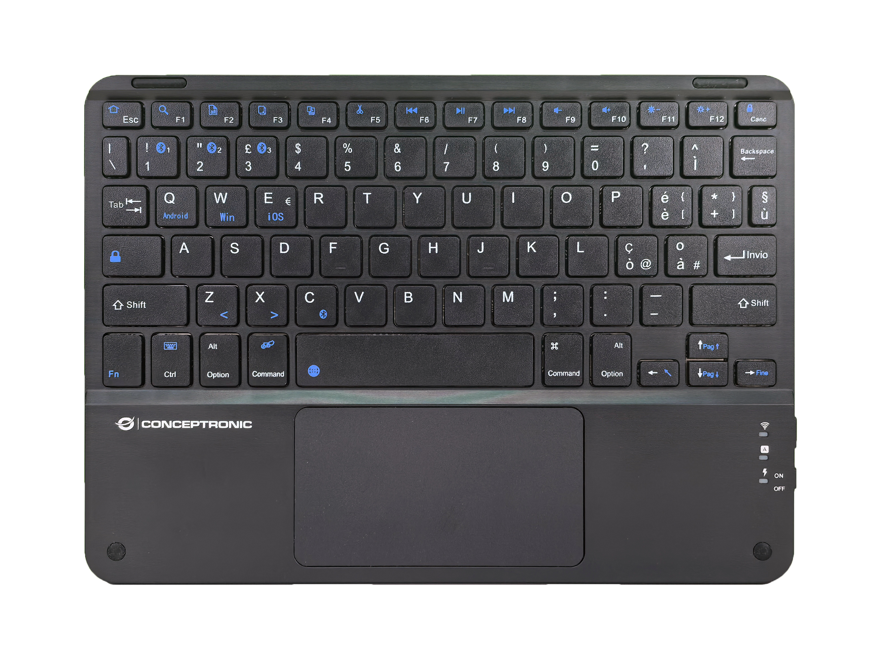 Conceptronic TOBIN01BIT tastiera Universale Bluetooth QWERTY Italiano Nero
