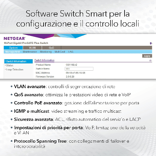 Switch-PoE-Smart-Managed-Pro-Netgear-GS510TPP---10-Porte-Gigabit-Ethernet