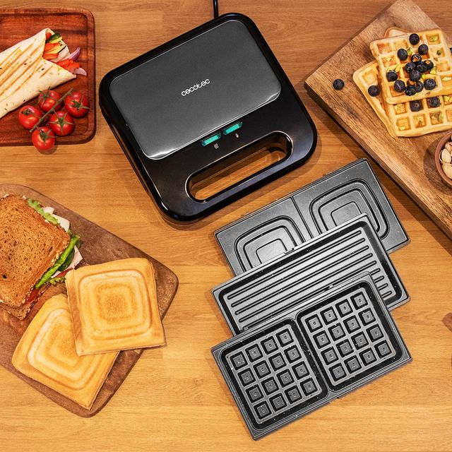 CECOTEC-ROCK--NTOAST-3-in-1-Sandwichera-800W---Capacita-per-2-sandwich---3-piastre-intercambiabili-con-rivestimento-in-p