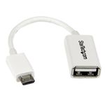 StarTech.com Cavo Adattatore micro USB a USB femmina OTG da viaggio 12cm M/F - Bianco