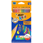 Bic Kids Evolution Stripes Box di 12 penchi di colori supportati - Prodotto in resina - Punta ultra -esistente - Mine pi