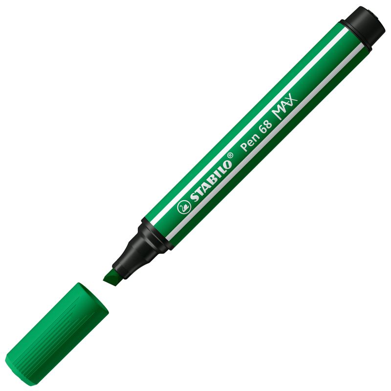 Stabilo-Pen-68-MAX-Rotulador---Punta-de-Fibra-Biselada---Trazo-entre-1-5mm-aprox.---Tinta-a-Base-de-Agua---Color-Verde