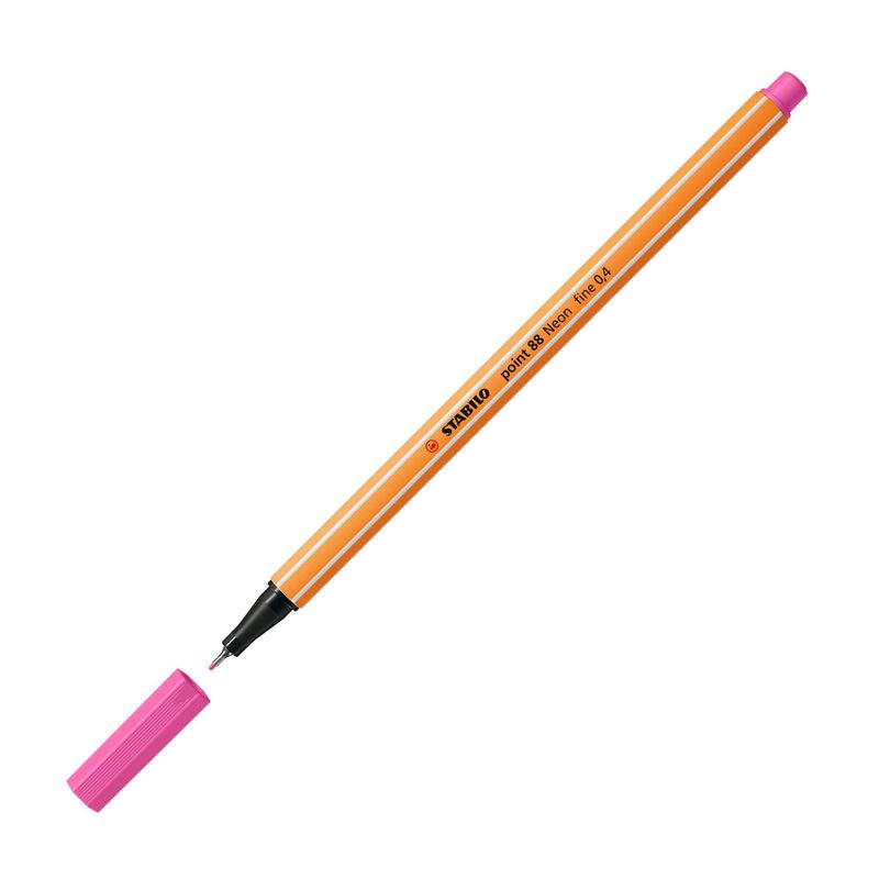 Punto-di-stabolo-88-Marker-di-punta-in-fibra-fine---linea-da-04-mm---base-dell-acqua---colore-rosa-neon