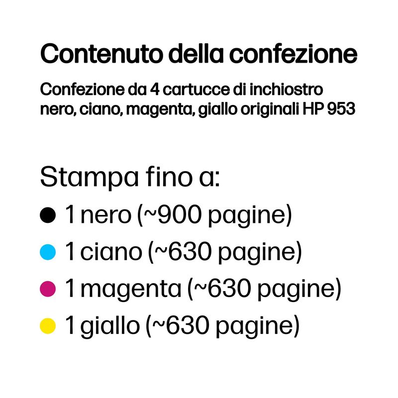 HP-Confezione-da-4-cartucce-di-inchiostro-nero-ciano-magenta-giallo-originali-953