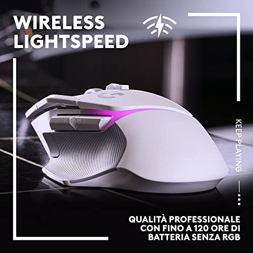 Logitech-G-G502-X-PLUS---Mouse-Gaming-Wireless-Bianco-con-RGB-e-Sensore-HERO-25K