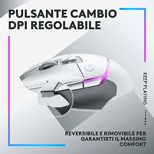 Logitech-G-G502-X-PLUS---Mouse-Gaming-Wireless-Bianco-con-RGB-e-Sensore-HERO-25K