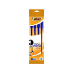 Bic Crystal Original Fine Pacco di 4 Boligrafos de Bola - punta rotonda di 0,8 mm - tratto da 0,3 mm - base olio con col