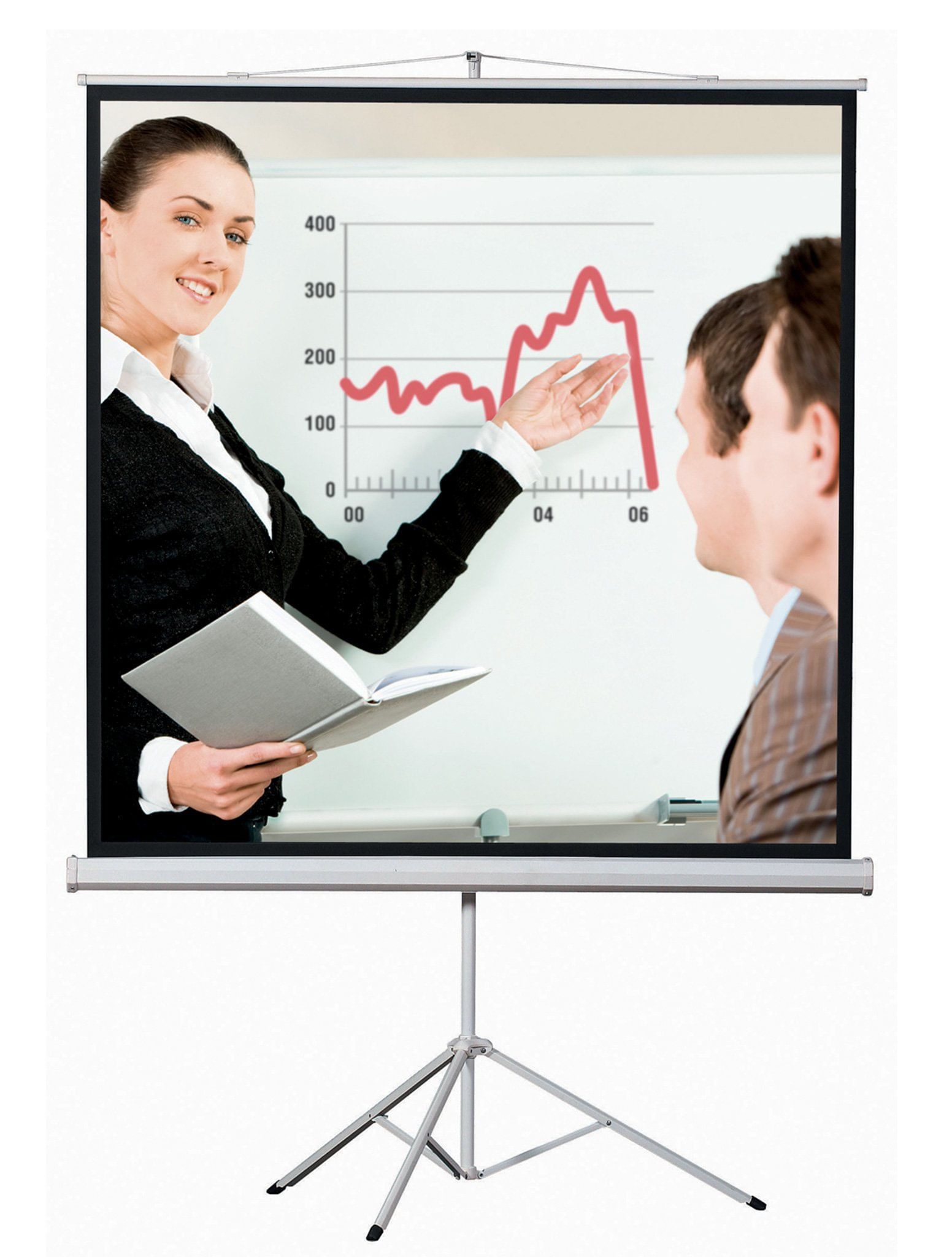 Napofix T 11-2480 - Schermo di Proiezione Treppiedi 240x240 cm