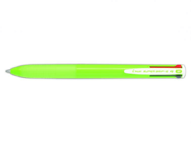 Boligrafo-pilota-di-sfera-retrattile-Super-Grip-G4---4-colori---Punta-10-mm---Scatta-027-mm---Lima-Green-Body