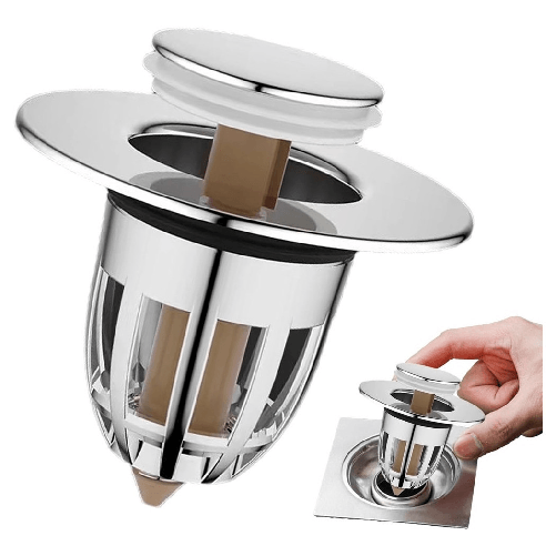 Trade Shop Traesio-tappo Di Scarico Per Lavandino Bagno Filtro In Acciaio A Pressione Copri Scarico -