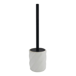 Cleafe-portascopino Arredo Da Bagno Wc Rigato Obbliquo Bianco Con Scopino Completo 87801 -