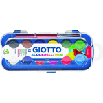 Giotto pacchetto di 12 mini acquerelli da 23 mm.- Colori luminosi - Evita la dispersione dell'acqua