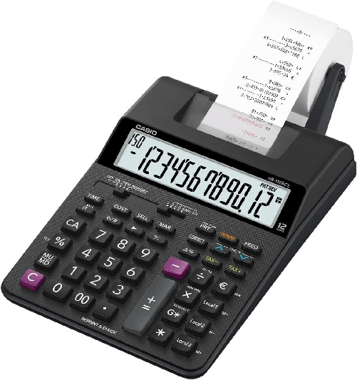 CASIO-HR150RCE-DUMSM-Calcolatore-della-stampante---Schermata-a-12-cifre---Larghezza-carta-da-58-mm---ora-e-data-di-stamp