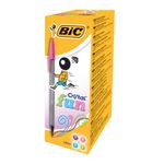 Bic Crystal Fun Boligraph Boligraph - Punta di spessore 1,6 mm - inchiostro olio -grigio - colore verde lima