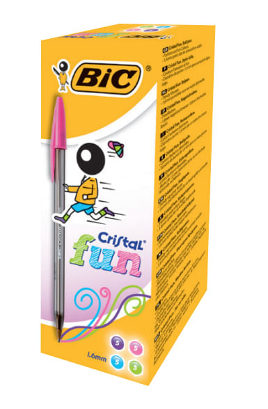 Bic-Crystal-Fun-Boligraph-Boligraph---Punta-di-spessore-16-mm---inchiostro-olio--grigio---colore-verde-lima