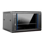 Aiten-Data-AI6606-Pensile-6U-profondita-600---Porta-in-vetro---Blocco-di-sicurezza---Include-vassoio-fisso-e-ventola-da-120-mm---Colore-nero