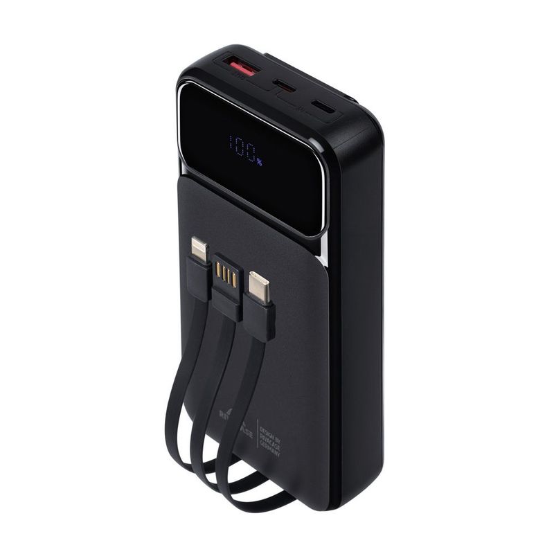 Battery-Bank--20000-Mah--225W-Fast-Charger-Con-3-Cavi-Integrati---Di-Cui-Type-C-Ed-Usb-Con-Funzione-Ricarica---Nera