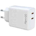 Celly Caricatore da Viaggio 2 Usb-C 35W Bianco