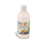 PRIMO Morocolor Acryl, 1 Bottiglia da 500 ml di Colore Acrilico Fine, Rosa, Effetto Coprente e Luminoso, Dotato di Tappo Dosatore